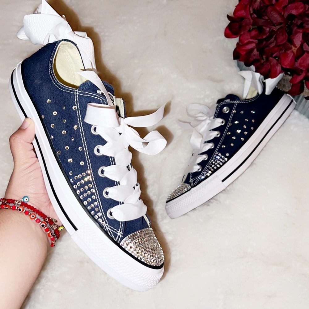 🆕CONVERSE Navy Customized Bridal Sneakers